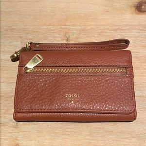 Fossil Wristlet Wallet - Brown Leather